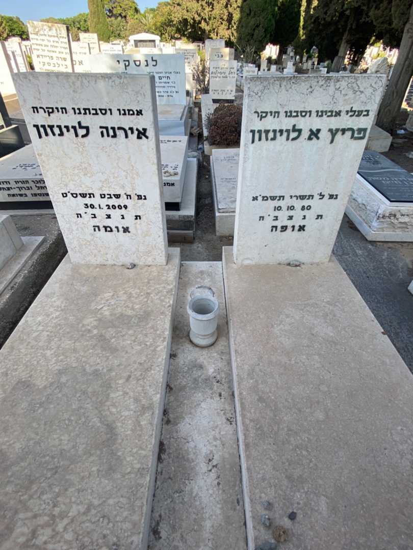 קברו של פריץ א. לוינזון. תמונה 1